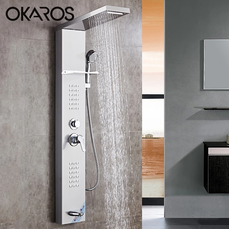 OKAROS 304 SUS смесители для душа Водопад с матовой поверхностью из никеля и 5 функциями