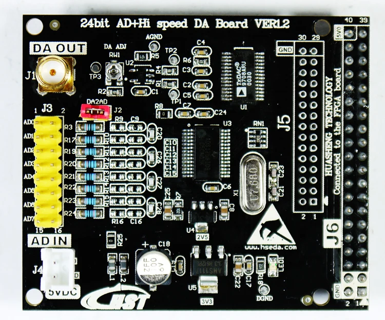 

High precision 24bit AD DA 8 channel input ADS1256 AD9708 extension module FPGA control