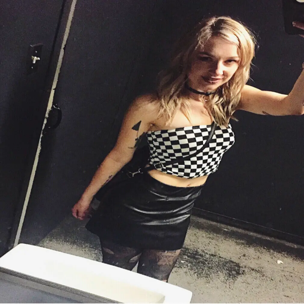 Женский эластичный Топ без бретелек с открытыми плечами в стиле хип-хоп бандо