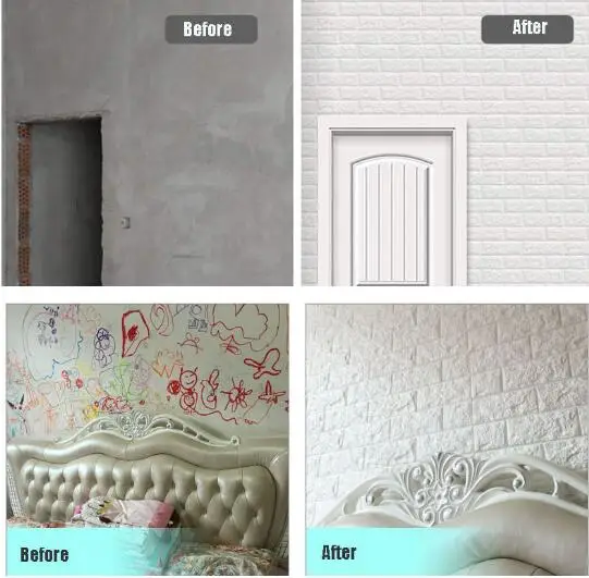 70x77 см DIY 3D белые настенные наклейки PE Foam Safty домашний декор Обои Настенный