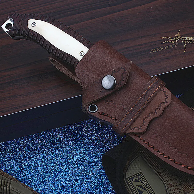 

New Free Shipping D2 Steel Outdoor Fixed Tactical Knife Self-defense Wilderness Camping Survival Gift Collection Hunting Knives