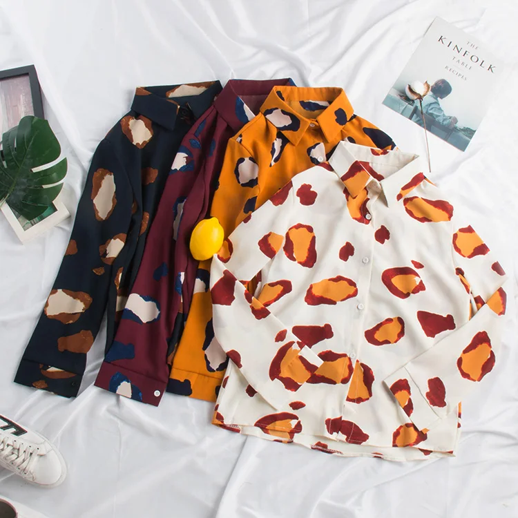 Moda feminina blusas модные брендовые весенние леопардовые стильные женские блузы