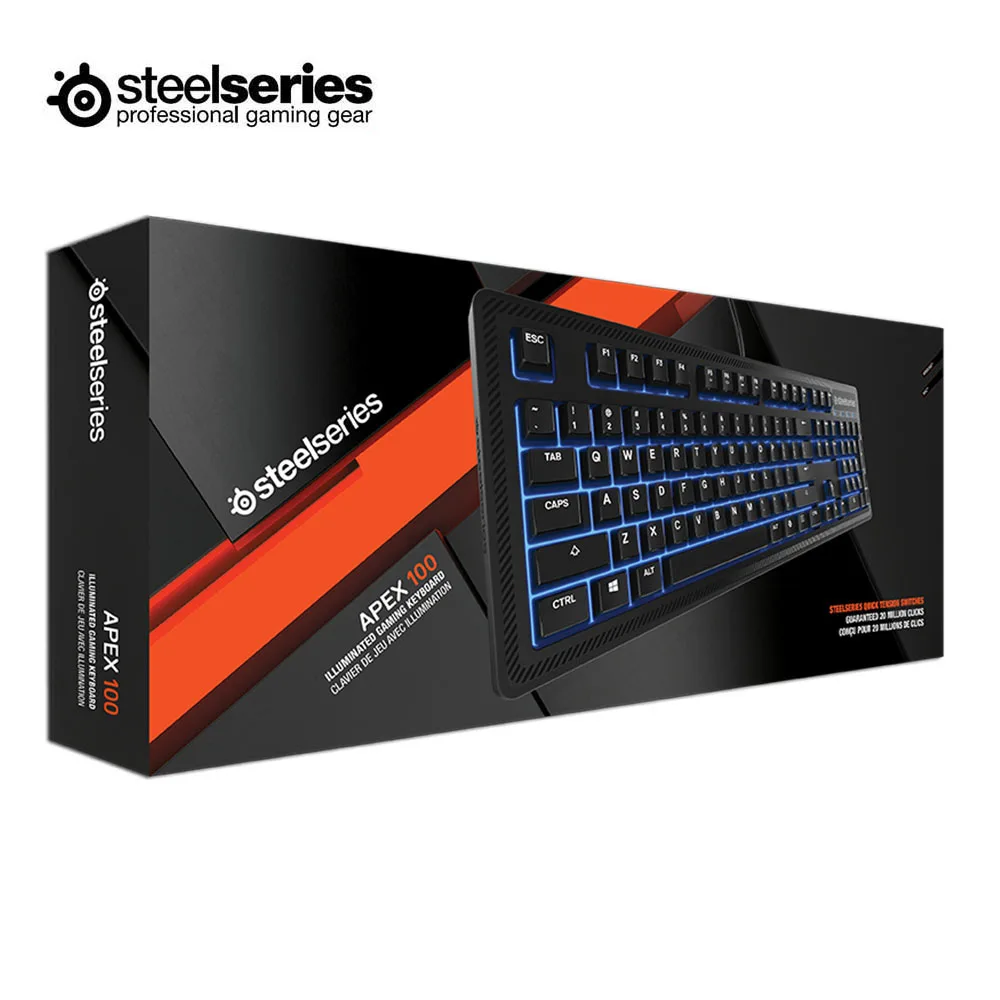 Игровая мембранная клавиатура SteelSeries Apex 100 с подсветкой и защитой от привидений 24