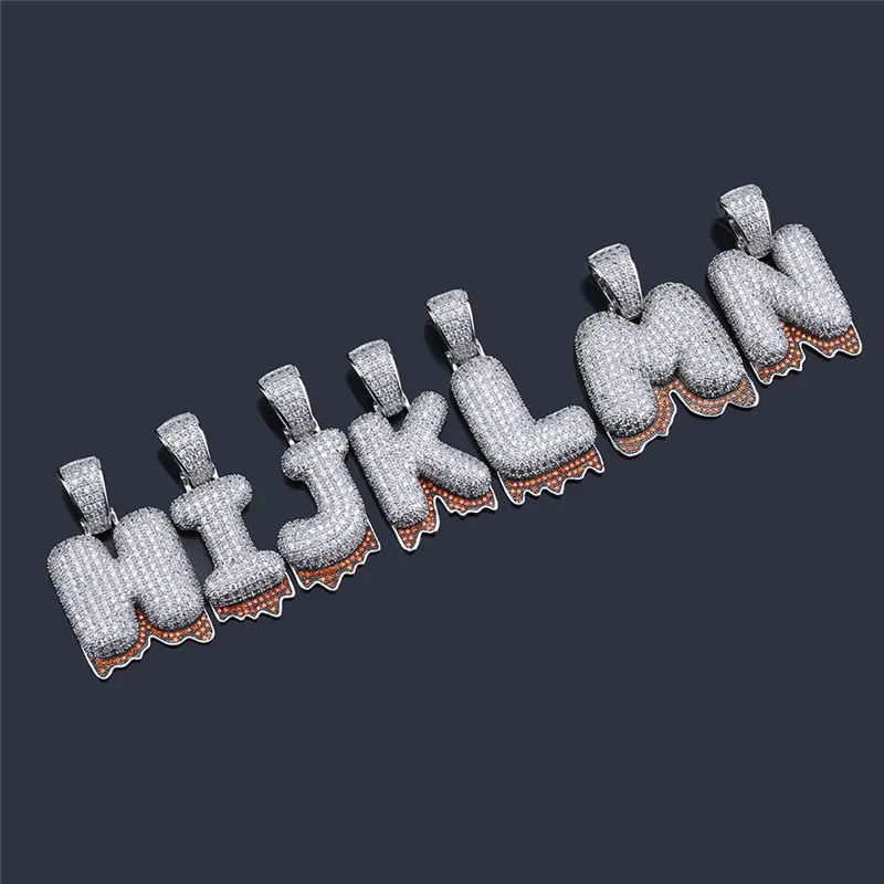 OMYFUN заказное ювелирное изделие пузырчатая буква капельная подвеска ожерелье в