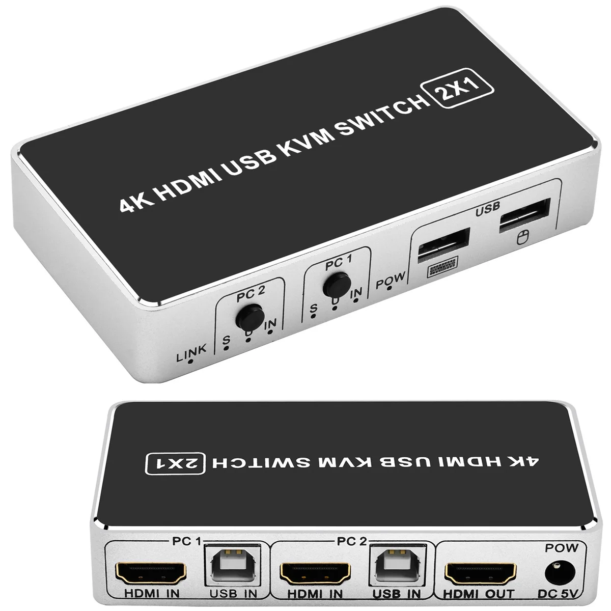 2 портовый HDMI KVM переключатель USB мыши и клавиатуры для Apple OS. Windows 10| |