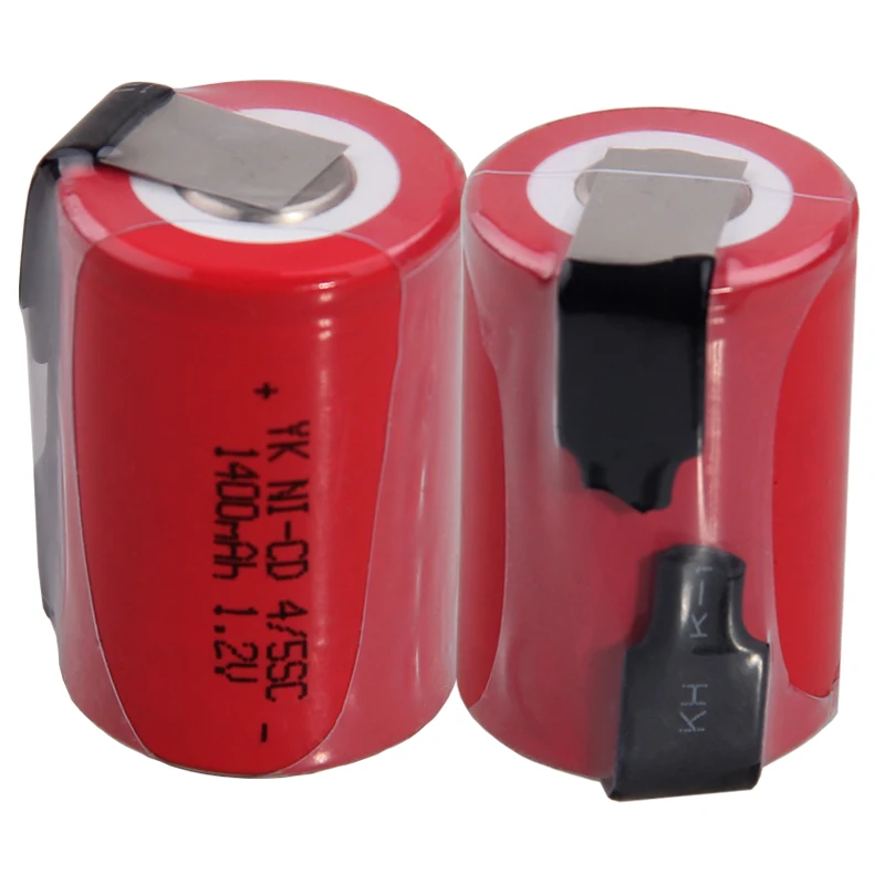 Реальная емкость 2 шт 4/5SC батареи 1 v перезаряжаемые 1400 mAh nicd akkumulator для