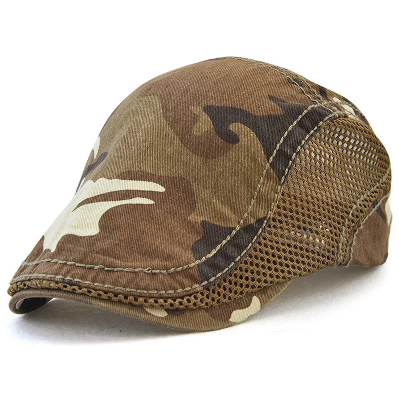 Brown Camo S. ARCHON весенне-летний берет, кепка, камуфляжная, военная, тактическая, Армейская, береты, шапка, мужская, повседневная, дышащая, солнцезащитная Кепка, s, 5 цветов - Цвет: Brown Camo