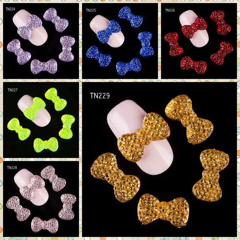 10 шт./лот 3D сплав прозрачный камень бант красочные украшения для галстука стразы