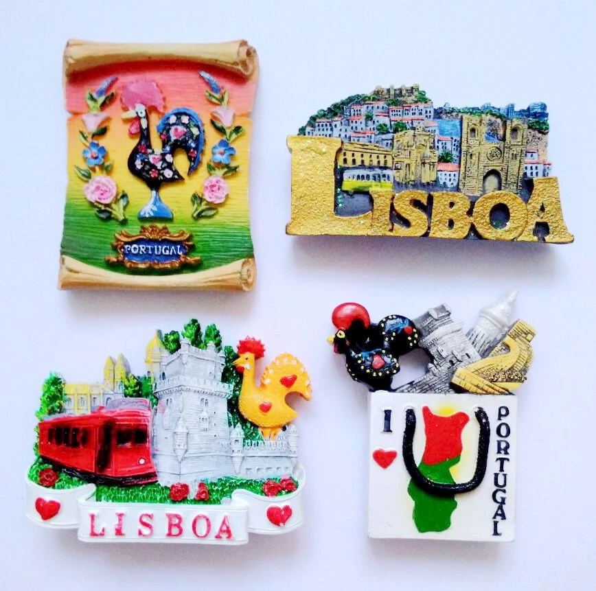 

Высококачественные окрашенные вручную лиссабоны, Португалия, 3D магниты на холодильник, туристические сувениры, магнитные наклейки на холо...