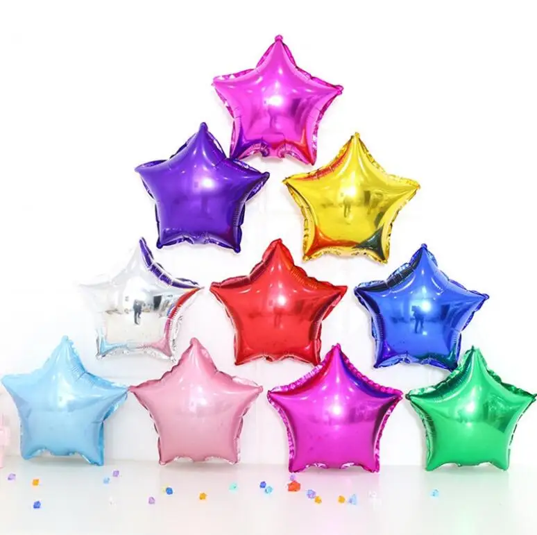Randomly mix 10 pcs 10 шт./лот дюймов однотонная одежда Star Алюминий фольга шары надувной шар розовое золото серебро красный розовый Свадьба День Рождения украшения - Цвет: Randomly mix 10 pcs