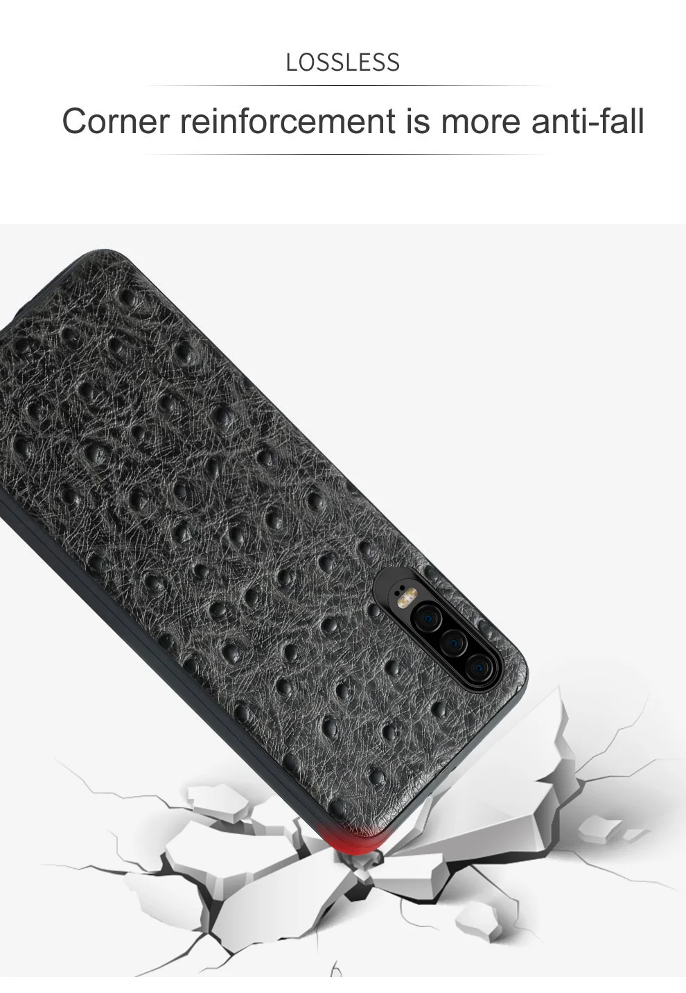Защитный чехол из натуральной кожи для huawei P30 страусиный зернистый чехол для телефона для huawei P30 pro Lite P20 pro P SMART Honor 8x10