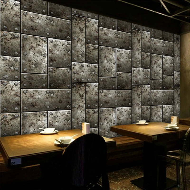 3D стереоскопический объемный фотообои простая металлическая тема для ресторана