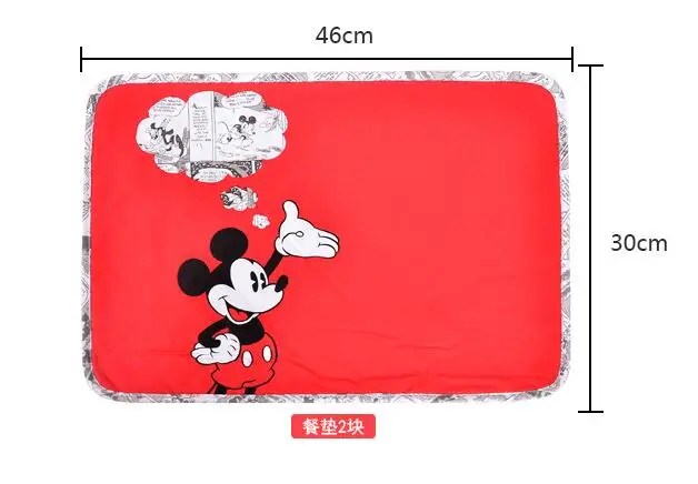 Мультяшный Микки 2 шт. блюдо для еды/кофе/чашка столовая одежда коврик пикника на