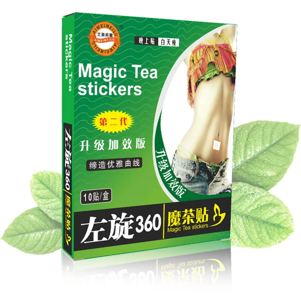 10 шт./компл. Китайский травяной платырь против Magic Чай тела пластырь для похудения