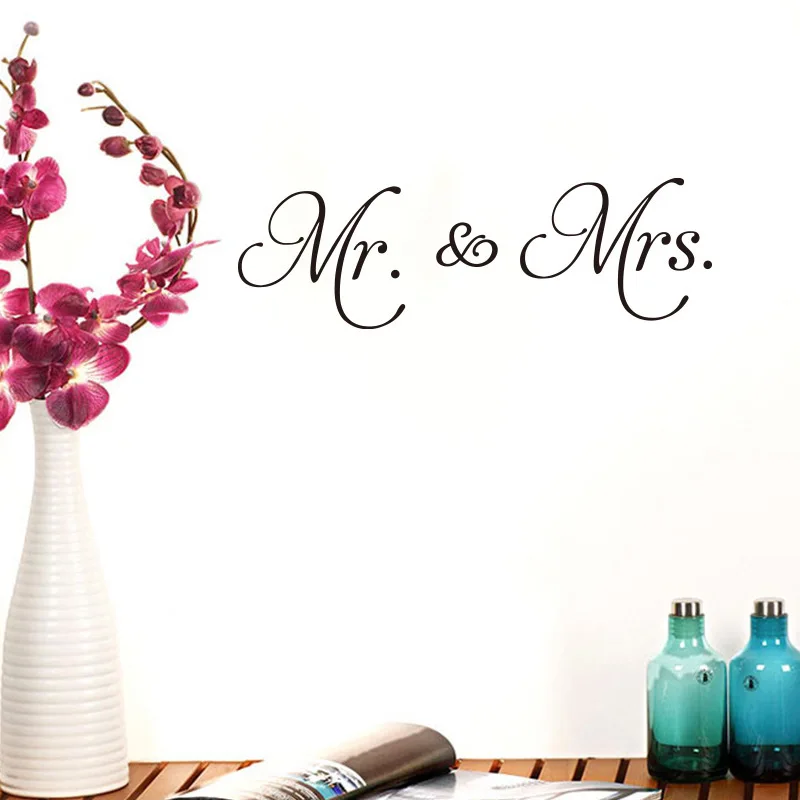 1 шт. ПВХ стикер на стену s Mr. & Съемный DIY Наклейка для свадьбы гостиной домашний