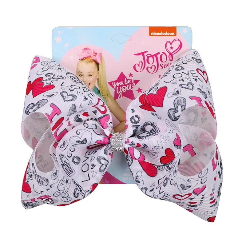 Фото Подарок на день ребенка большой 8 InchJojo Siwa для девочек Jojo бантики волос с зажимами Подарок на день ребенка большой 8 InchJojo Siwa для девочек Jojo бантики волос с зажимами