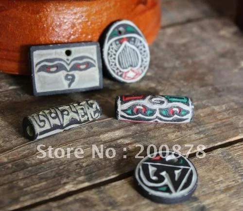 TBP103 тибетские Мани резные амулеты OM Buddha Eye Padma Lotus Taiji подвески с мантрами для