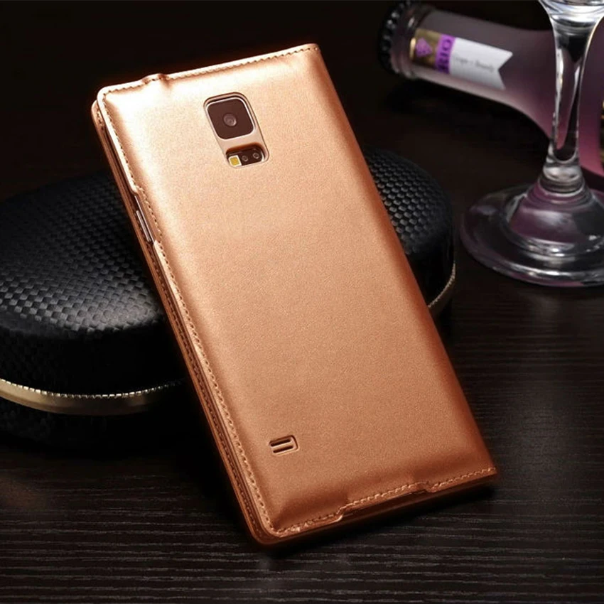 Флип чехол Smart View кожаный для телефона Samsung Galaxy S5 Mini S 5 S5mini SM G800 G800F сна Услуга с