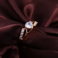 fashion jewelry wedding rings for women white cubic zirconia silver color gold ring ar3006