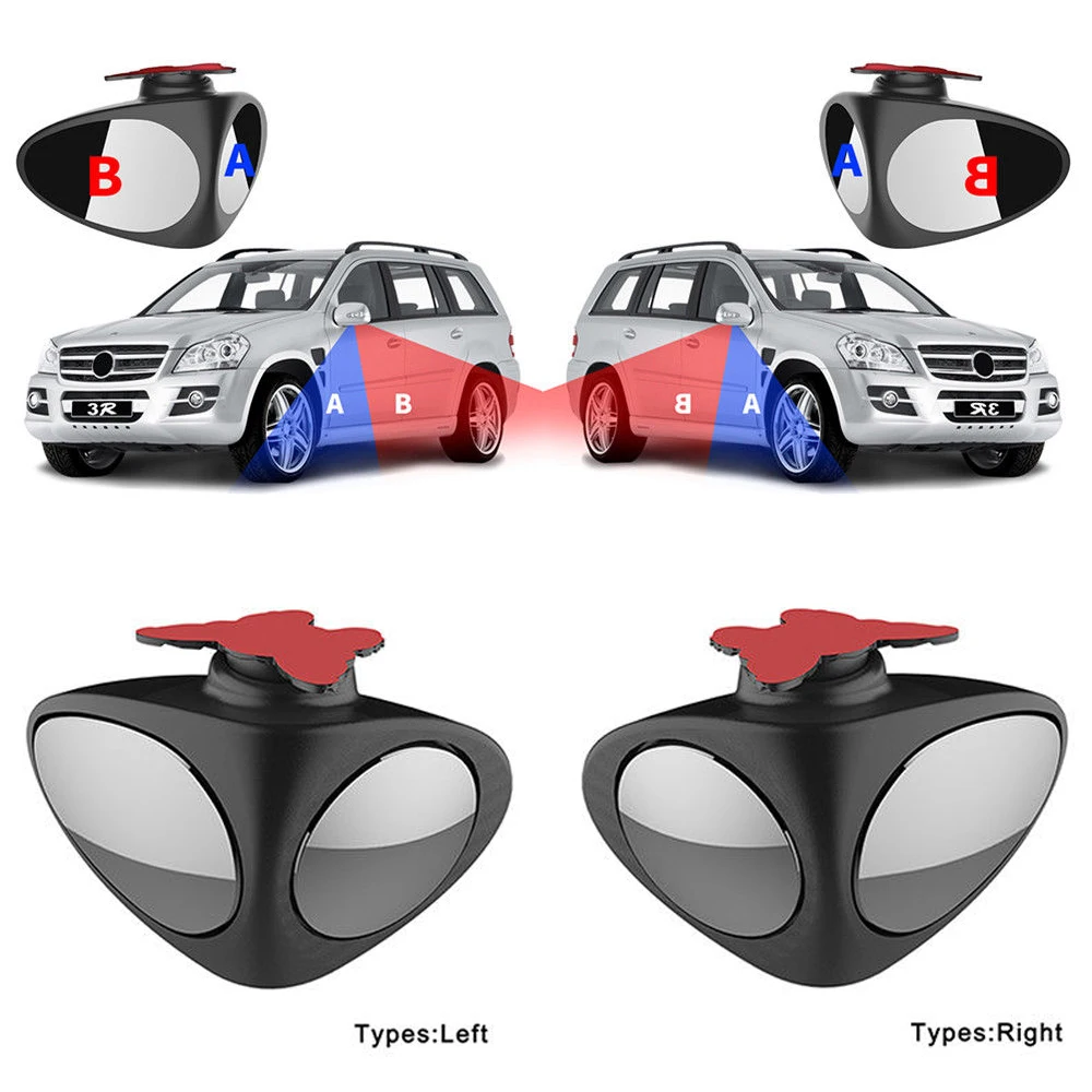 2 шт. универсальное (левое + правое) черное HD переднее заднее зеркало заднего вида