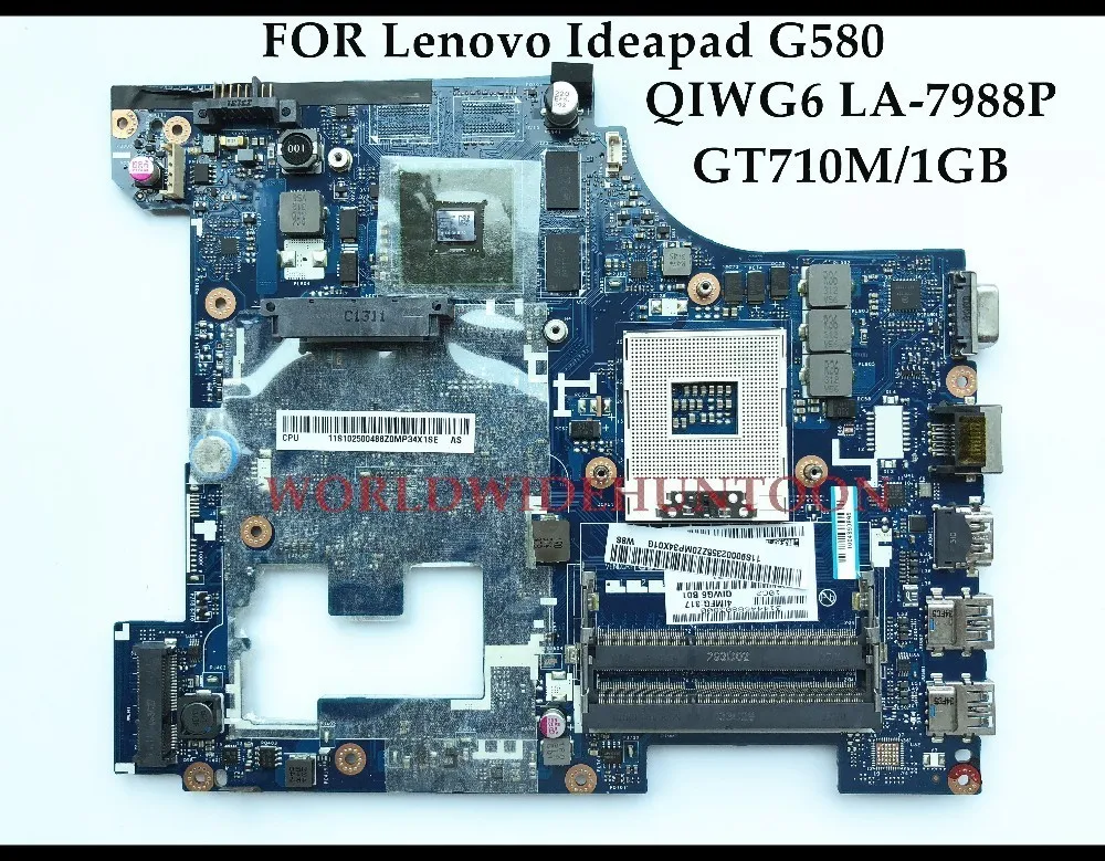 Материнская плата для ноутбука Lenovo Ideapad G580 высокое качество QIWG6 LA 7988P SLJ8E HM76 PGA989 DDR3