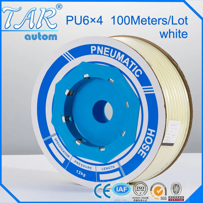 

100m/piece High Quality Pneumatic Hose PU Tube OD 6MM ID 4MM Plastic Flexible Pipe PU6*4 Polyurethane Tubing white