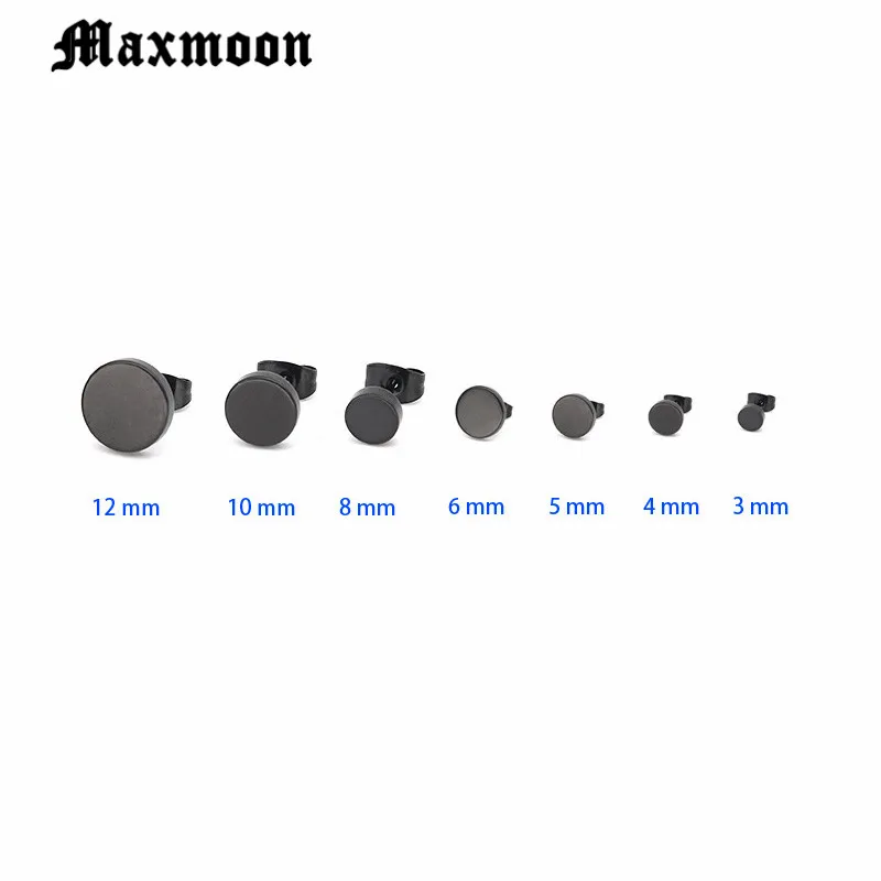 Женские и мужские серьги-гвоздики Maxmoon 1 пара сережек из нержавеющей стали с