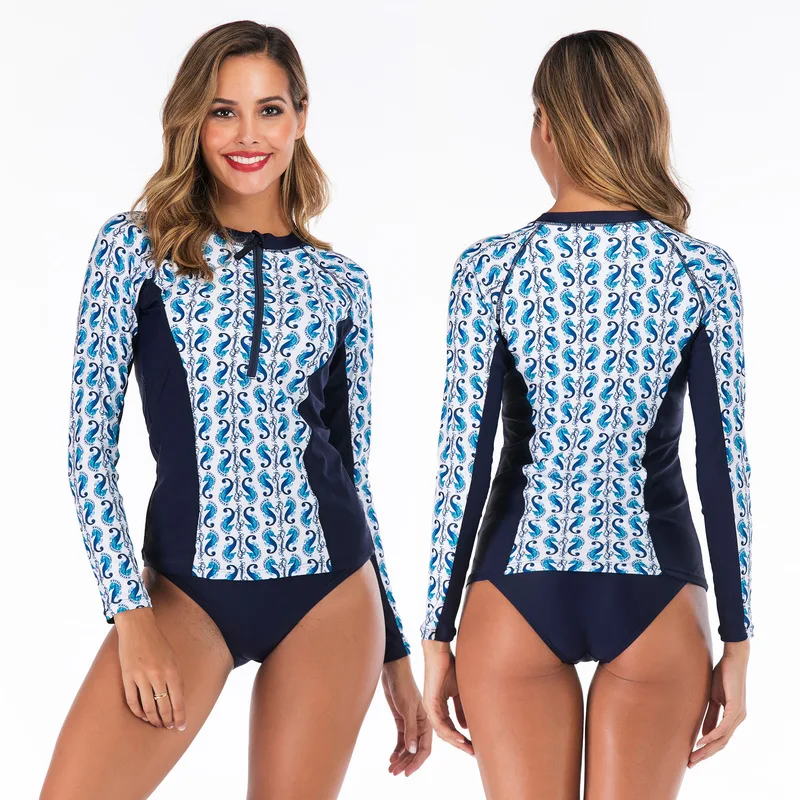 

Swimsuit Female Swimwear Women's Two-Piece Rush Guard For Women Womens Surf Suitswimsuit Long Sleeve Euro Animal