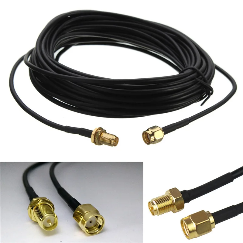 LEORY Чистая Медь позолоченная Антенна RG174 RP-SMA 9 м удлинитель WiFi Wi-Fi для маршрутизатор WLAN