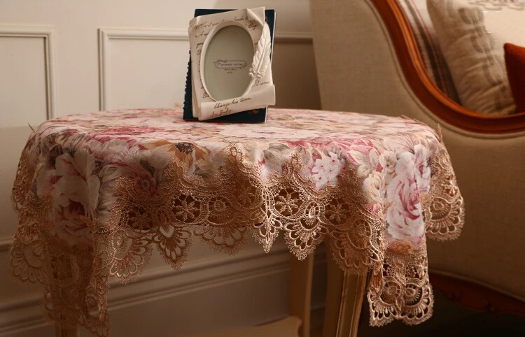 Vezon Роскошная Высококачественная жаккарда из хлопка Цветочная кружевная скатерть элегантные европейские