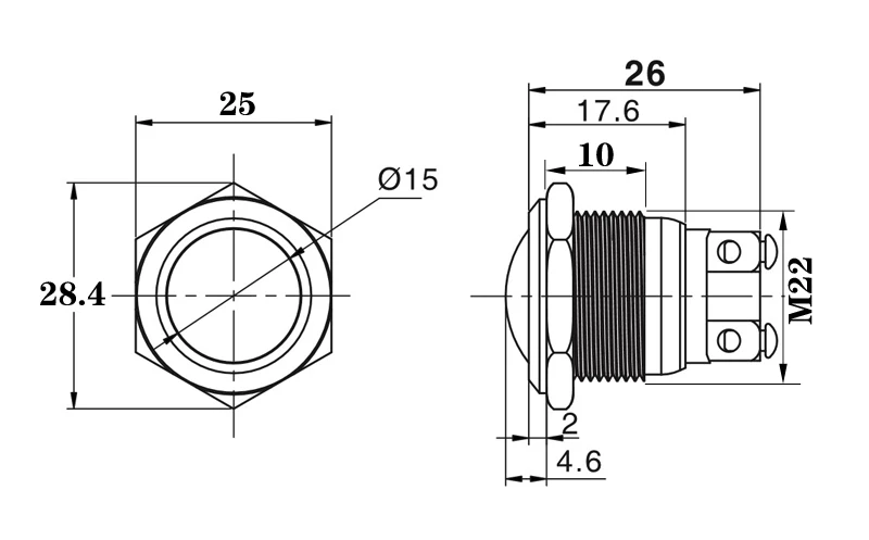Водонепроницаемый металлический дверной звонок из нержавеющей стали с защелкой