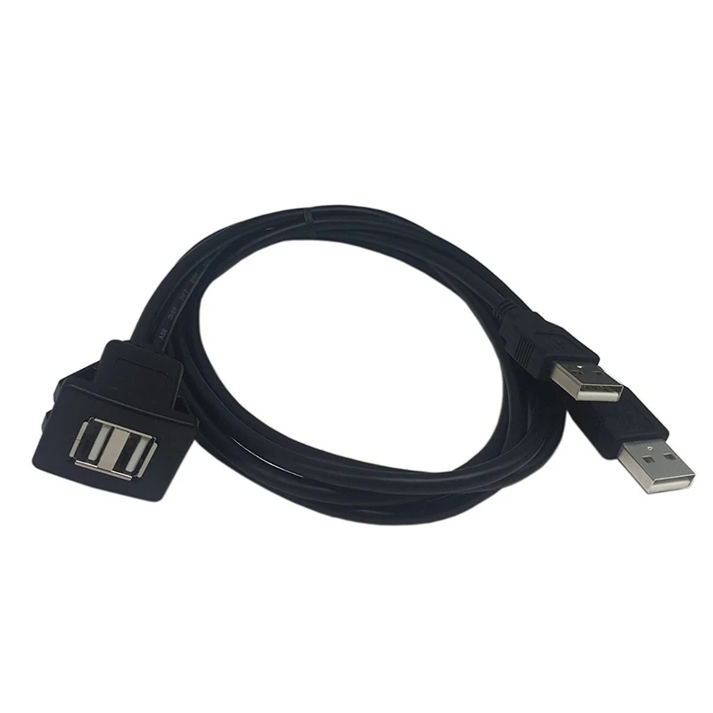 1 м/2 м гнездовой Кабель USB 2 0 Автомобильный удлинитель с утопленным креплением