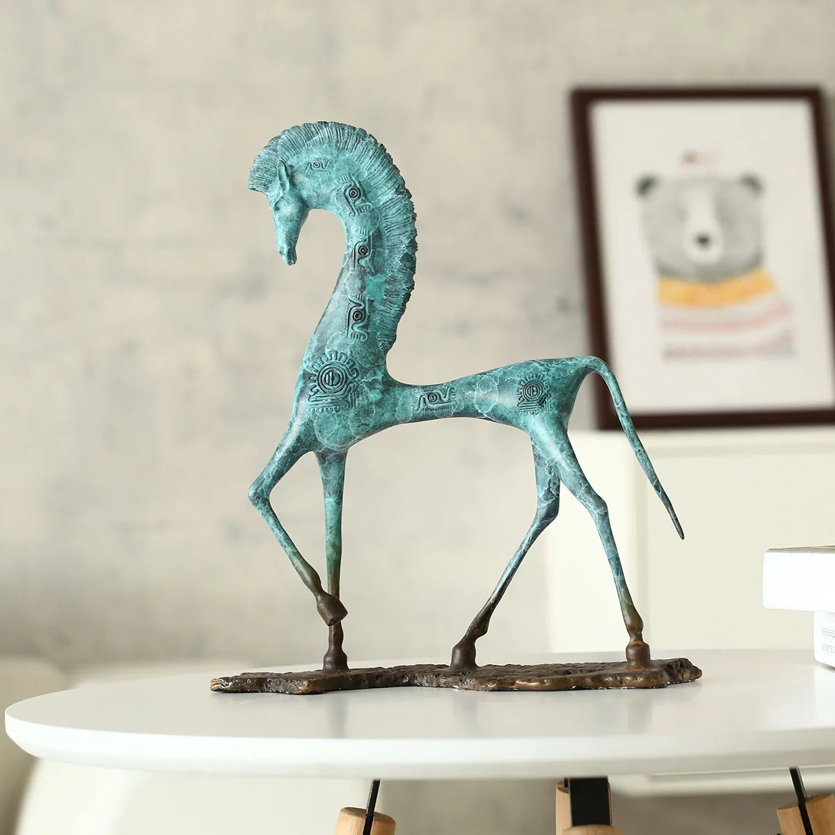 3D цифровое моделирование египетская лошадь Deliacte Brozne скульптура медная Украшение