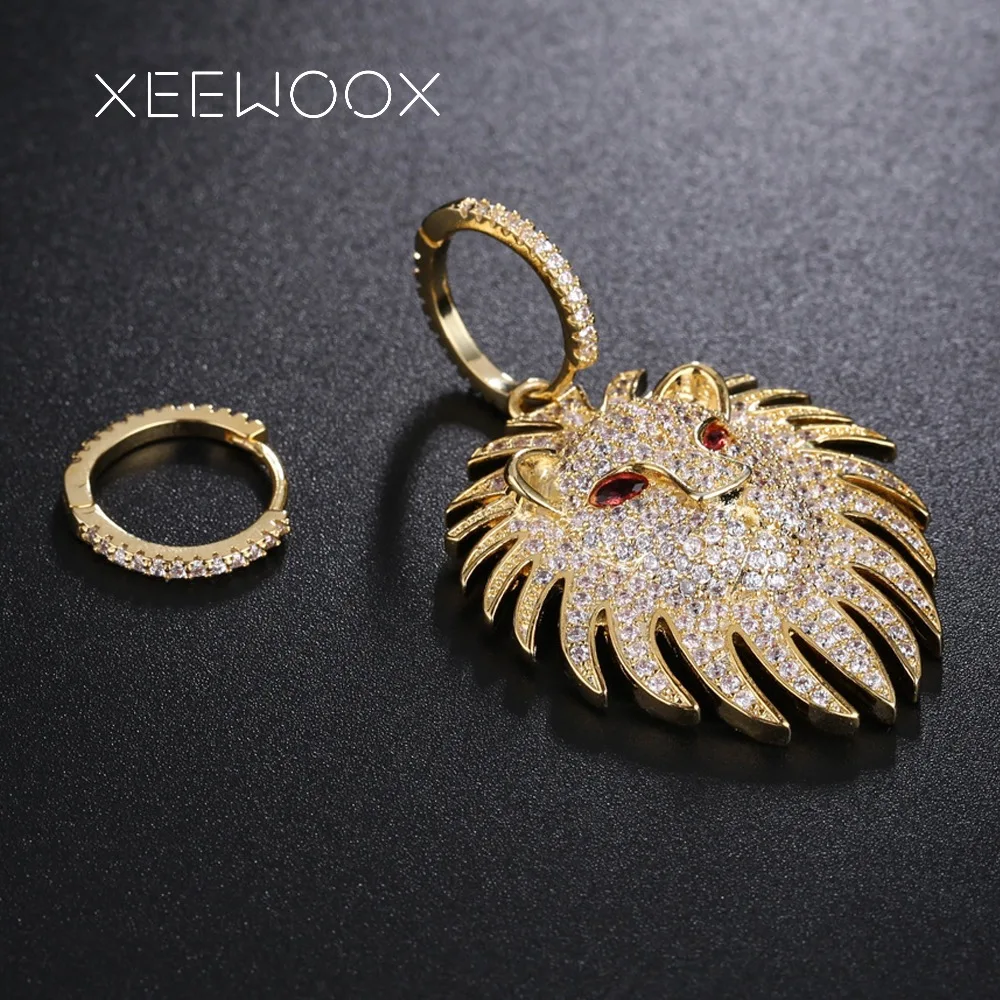 Лев животных Асимметричная Дизайнер серьги XEEWOOX Циркон творческие украшения