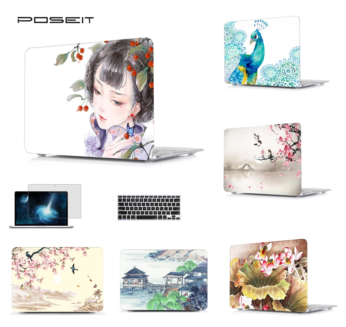 Чехол для ноутбука POSEIT Carry360 с жесткой печатью Apple Macbook Air Pro Retina 11 12 13 3 15 дюймов Mac book