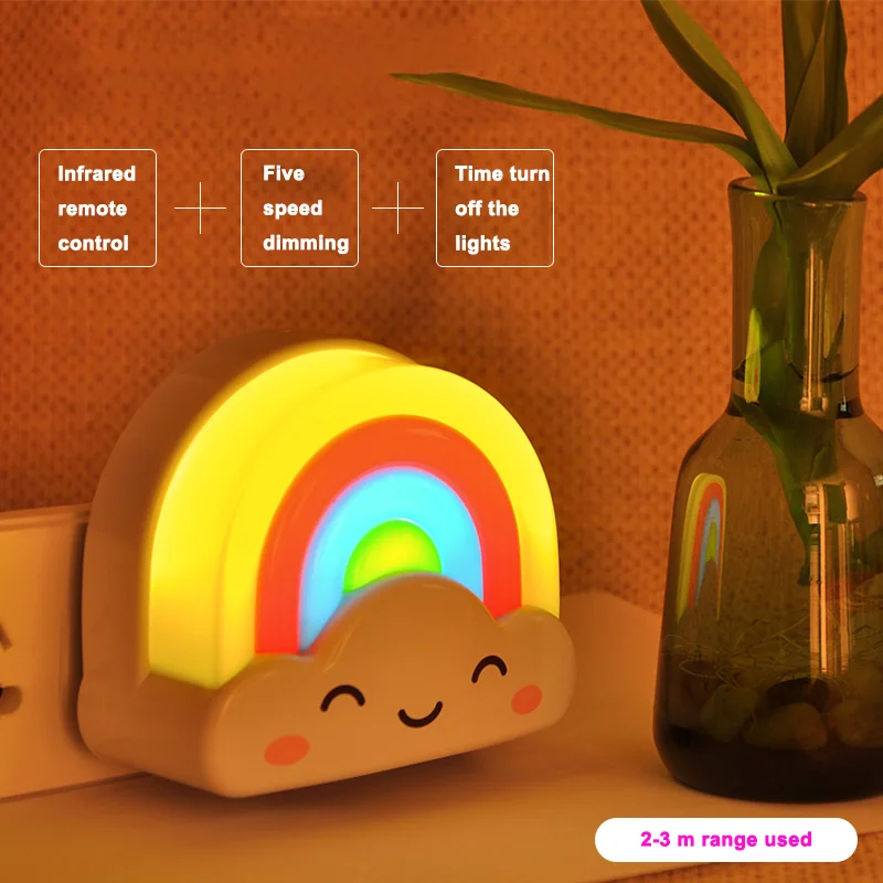 Радужный светильник/Звук/пульт дистанционного управления детский ночной
