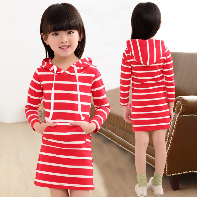 Детские спортивные платья для девочек с длинным рукавом темно-синие красные