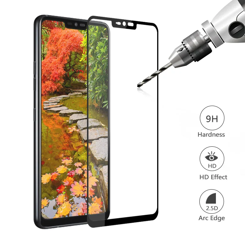 Закаленное стекло для LG G7 полное покрытие защитная пленка Взрывозащищенная