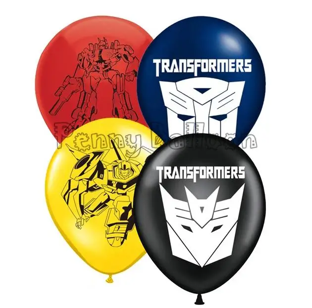 Transformers 10 шт./лот, 12 дюймов, Мультяшные шарики, латексные шары для автомобиля, украшения для вечеринки на день рождения, герои, дети, балоны, робот, грузовик, автомобили, игры, детские игрушки - Цвет: Transformers