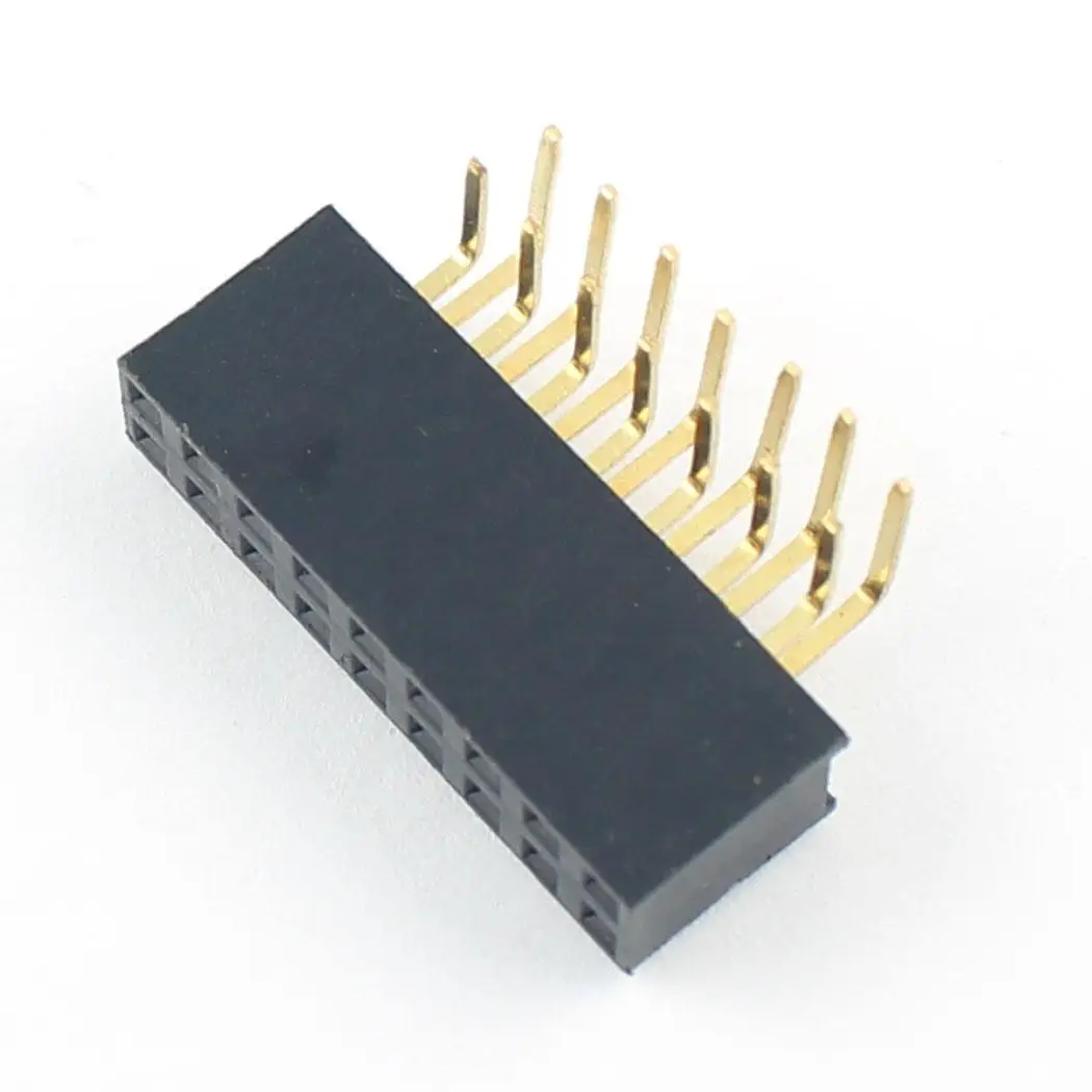 10 шт. 2 54 мм Шаг 2x7 Pin 14 правый угол Женский Заголовок полоса поляризационный
