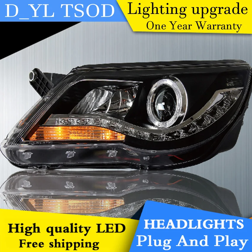 Car Styling For VW Tiguan headlights 2010-2012 led headlight Head Lamp drl projector H7 hid Bi-Xenon Lens | Автомобили и