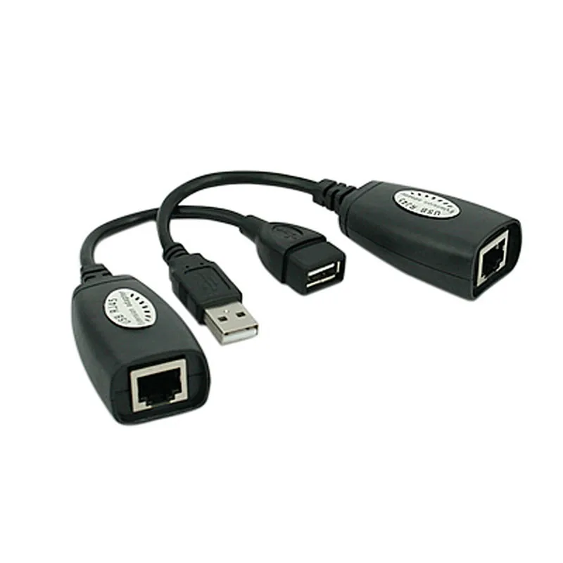 Larryjoe Новый USB удлинитель адаптер 50 м один RJ45 Ethernet CAT5E 6 до 150 футов кабель для