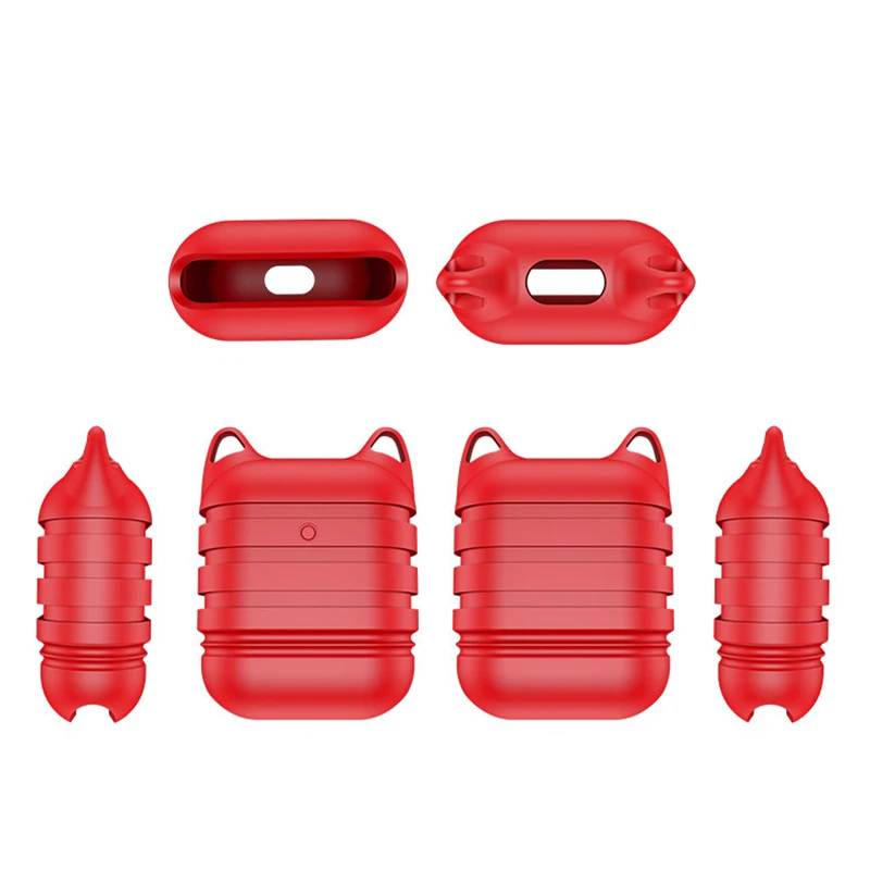 Drop Shipping For Airpods Silicone Cover Good Feeling Earphone Protective Cases Air Pods Skin Cute pods With Hook | Электроника