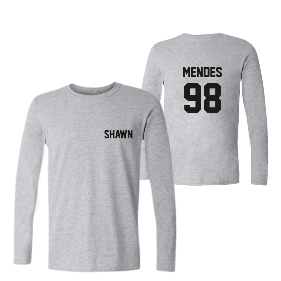 

Shawn Mendes 98 letters printed tshirt t shirt men/women long sleeve t-shirt tops casual cotton t shirts Camisetas Feminina