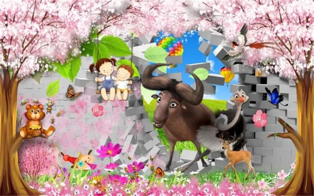 Фото Custom Photo 3d Wallpape 3D Animal Park Fantasy Forest Woods Children's Room Kids Mural Wallpaper Wall paper Обустройство дома Custom Photo 3d Wallpape 3D Animal Park Fantasy Forest Woods Children's Room Kids Mural Wallpaper Wall paper Обустройство дома