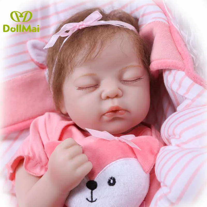 

NPK 50cm 20" Silicone Bebe Dolls Reborn Doll Lifelike Babies pink heart girl menina doll sleeping baby kids birthday Xmas gift