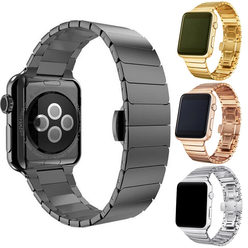 Высококачественные Роскошные ремешки для часов Apple Watch ремешок из нержавеющей