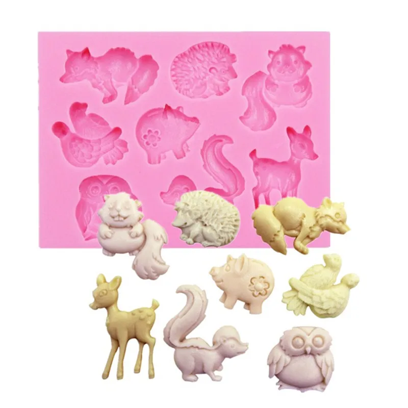 1 шт. силиконовая форма для выпечки Олень Сова|fondant silicone molds|silicone moldbaking mold |