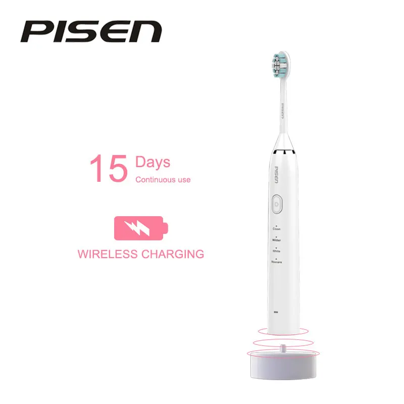 PISEN 360 электрическая зубная щетка USB зарядка Sonicare IPX7 Водонепроницаемая
