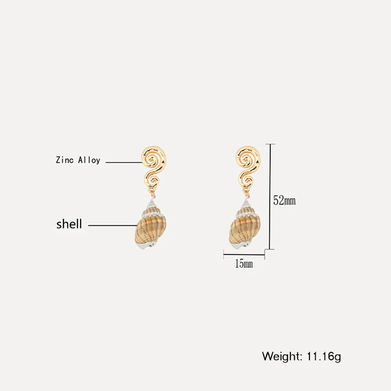Amaiyllis Bohemia Natural Shell Stud Earrings For Women Chic Geometric Metal S925 Silver Pin Post New Statement Earring | Украшения и